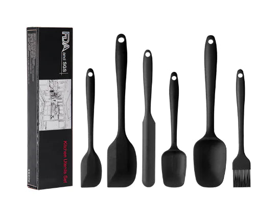 Kitchen Baking Tool Set with Large Spatula and Brush (6 pcs)