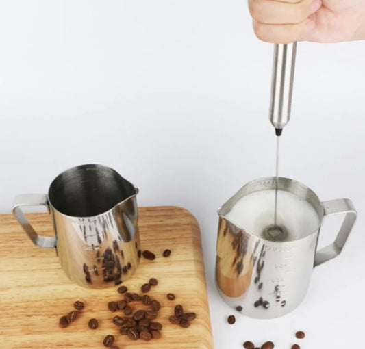 Stainless Steel Electric Milk Frother with Brush