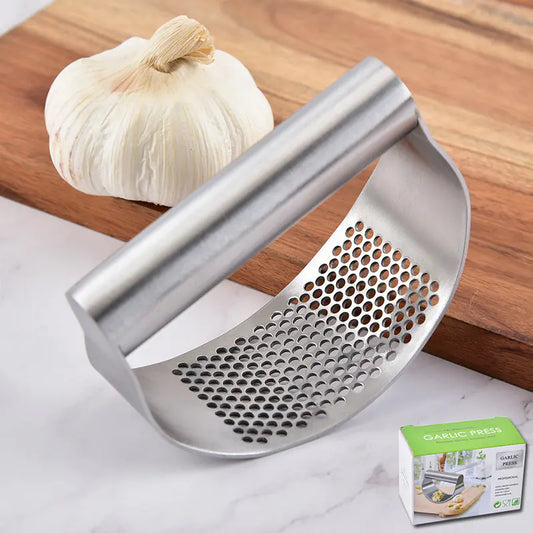 Manual Garlic Press with Pounding Ring for Kitchen Use