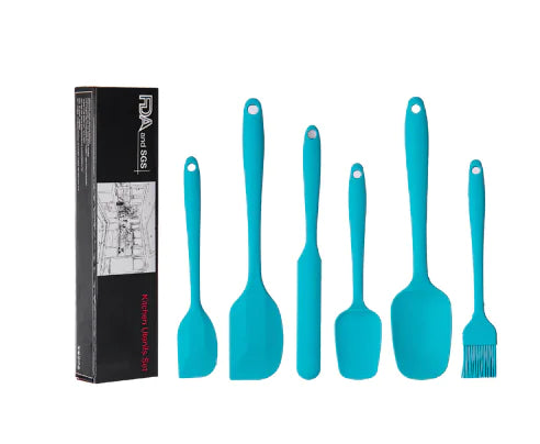 Kitchen Baking Tool Set with Large Spatula and Brush (6 pcs)