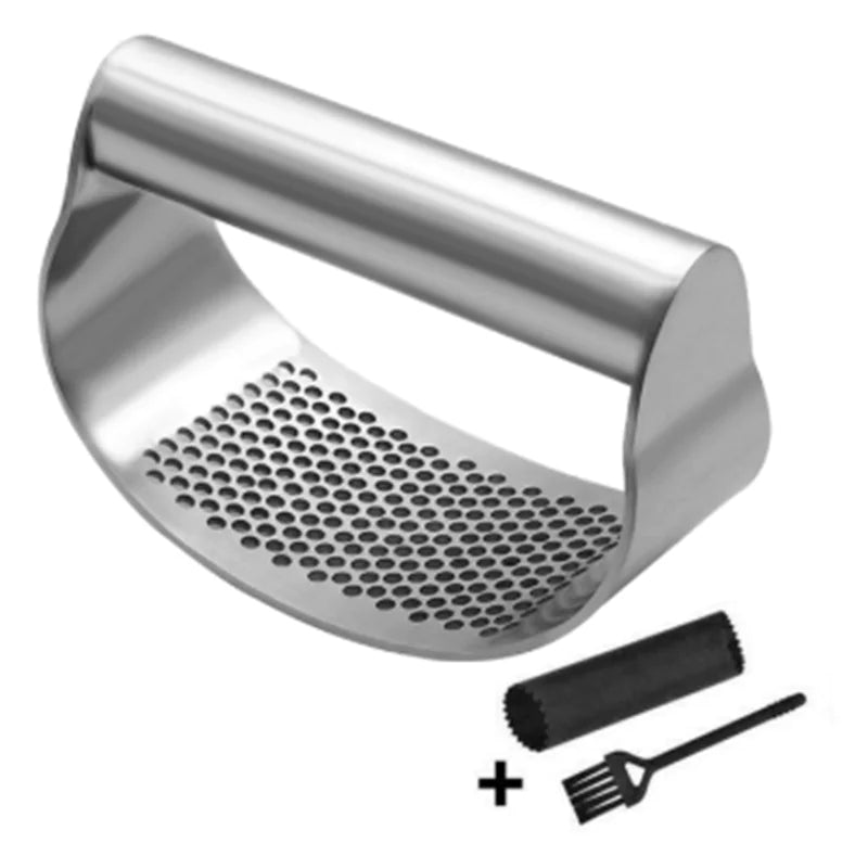 Manual Garlic Press with Pounding Ring for Kitchen Use