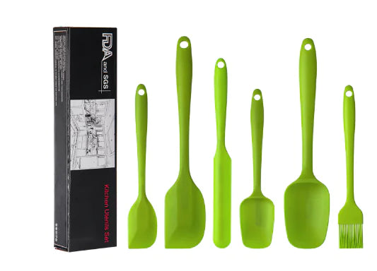 Kitchen Baking Tool Set with Large Spatula and Brush (6 pcs)